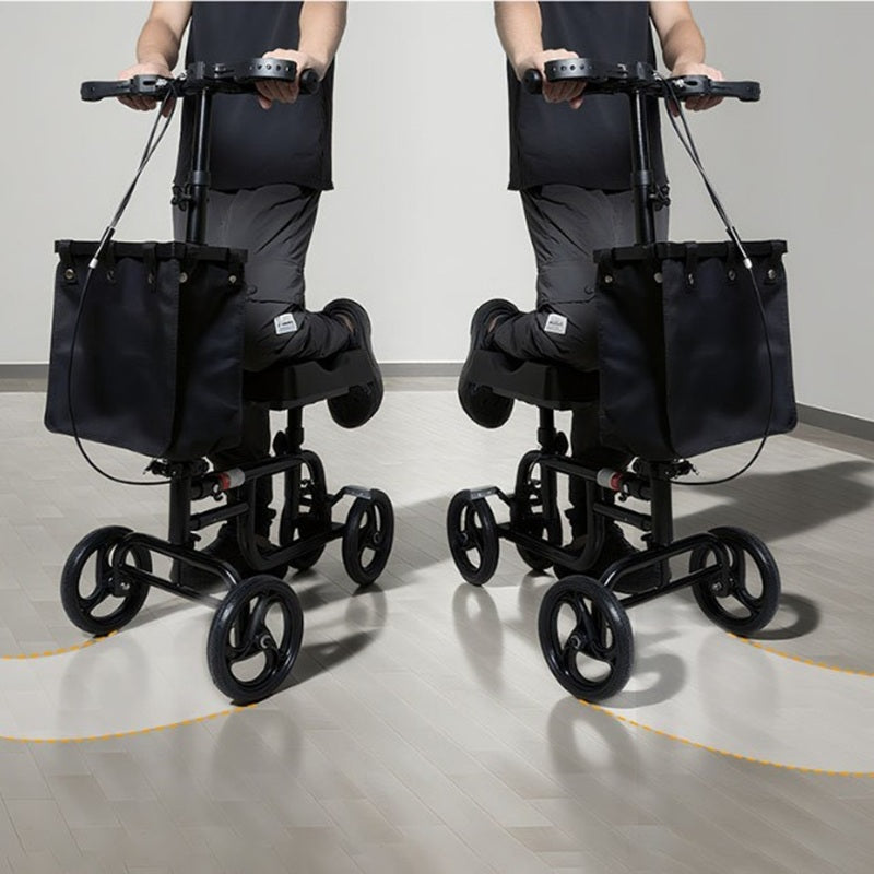 Foldable Knee Scooter with Dual Brakes & Storage Basket - Adjustable Height Knee Walker for Leg, Foot & Ankle
