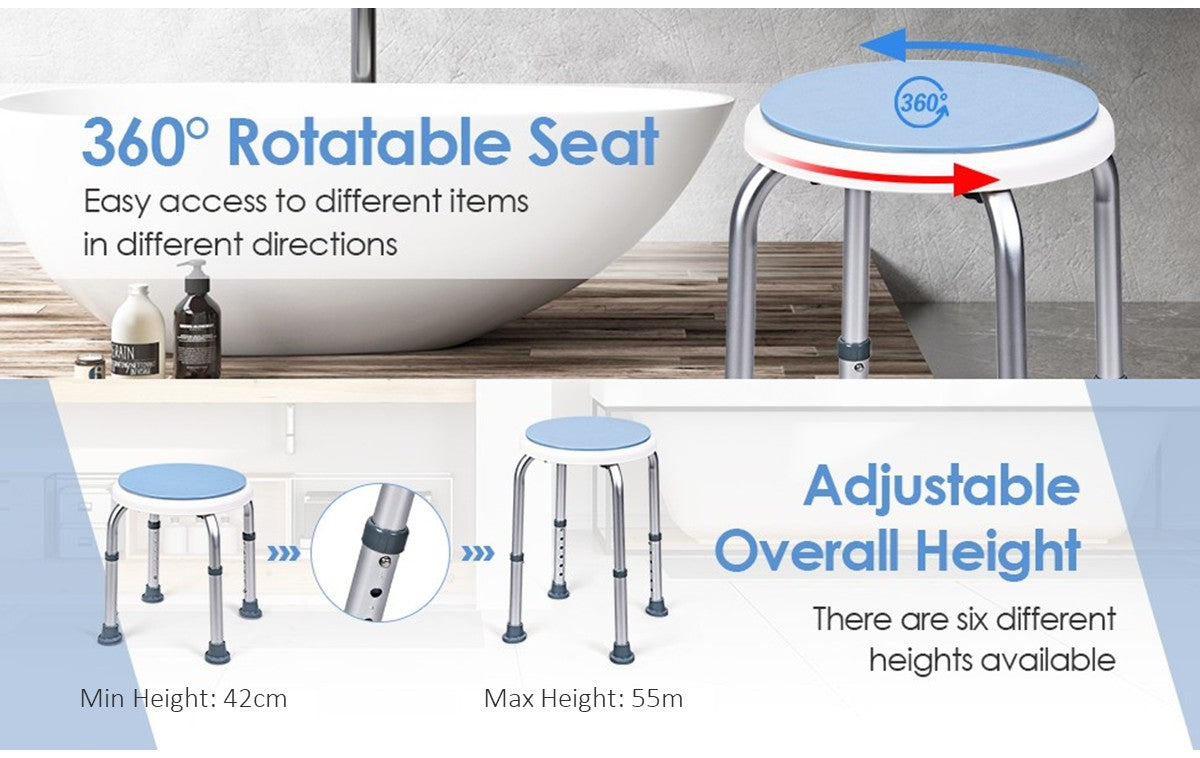 Rotate Shower Chair 360° Rotating Shower Chair/Adjustable Shower Stool Tub Chair And Bathtub Seat Bench