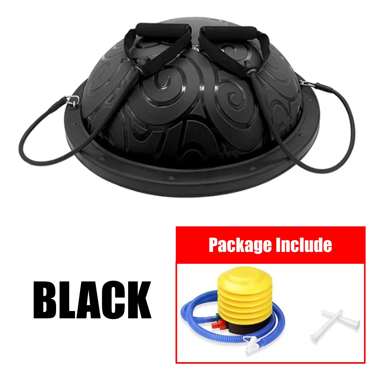 Non-Slip Bosu Ball For Home Balance Training / Fitness Exercise Ball With Resistance Bands