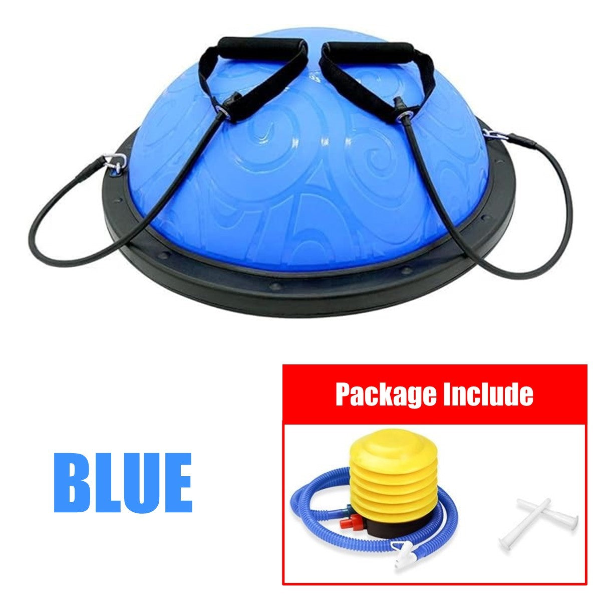 Non-Slip Bosu Ball For Home Balance Training / Fitness Exercise Ball With Resistance Bands
