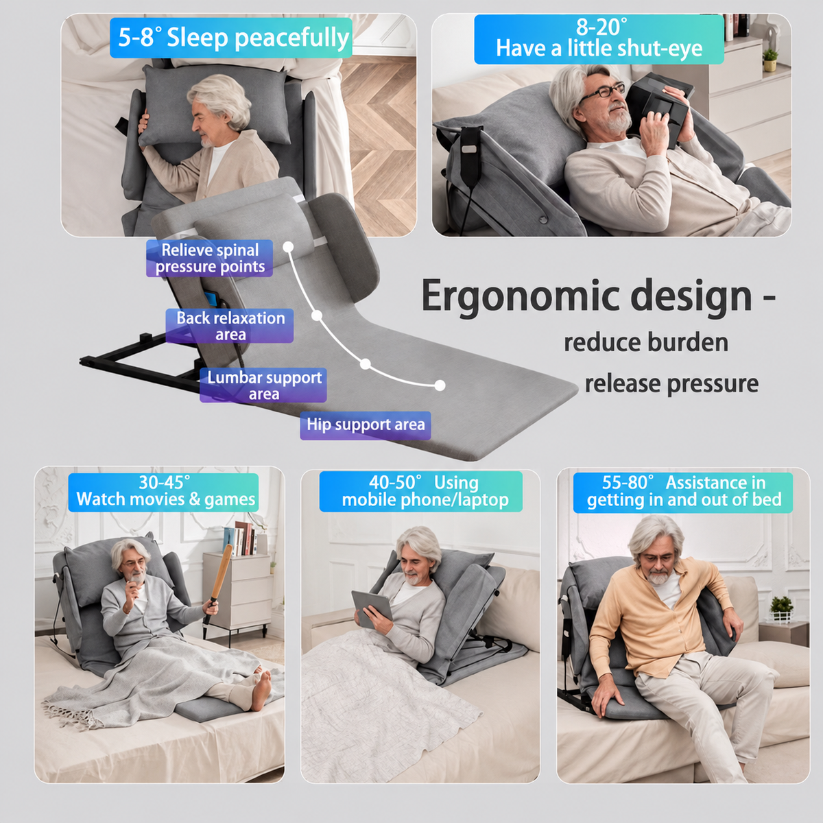 DIY Electric Nursing Bed Paralyzed Patients Pregnant Women Elderly Automatic Mattress Back Lifting