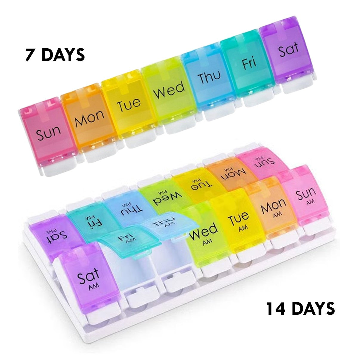 Medicine Case Box Weekly Pill Organizer Box Reminder And Planner Portable Pill Box