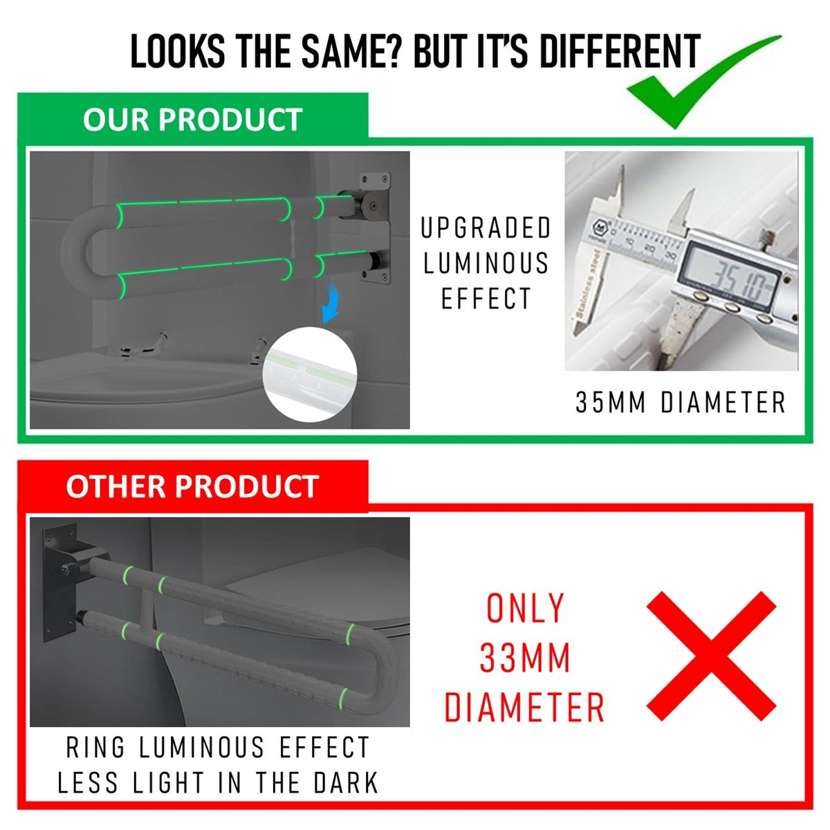 U-shaped Foldable Home Living Bathroom Toilet Safety Handle Bar