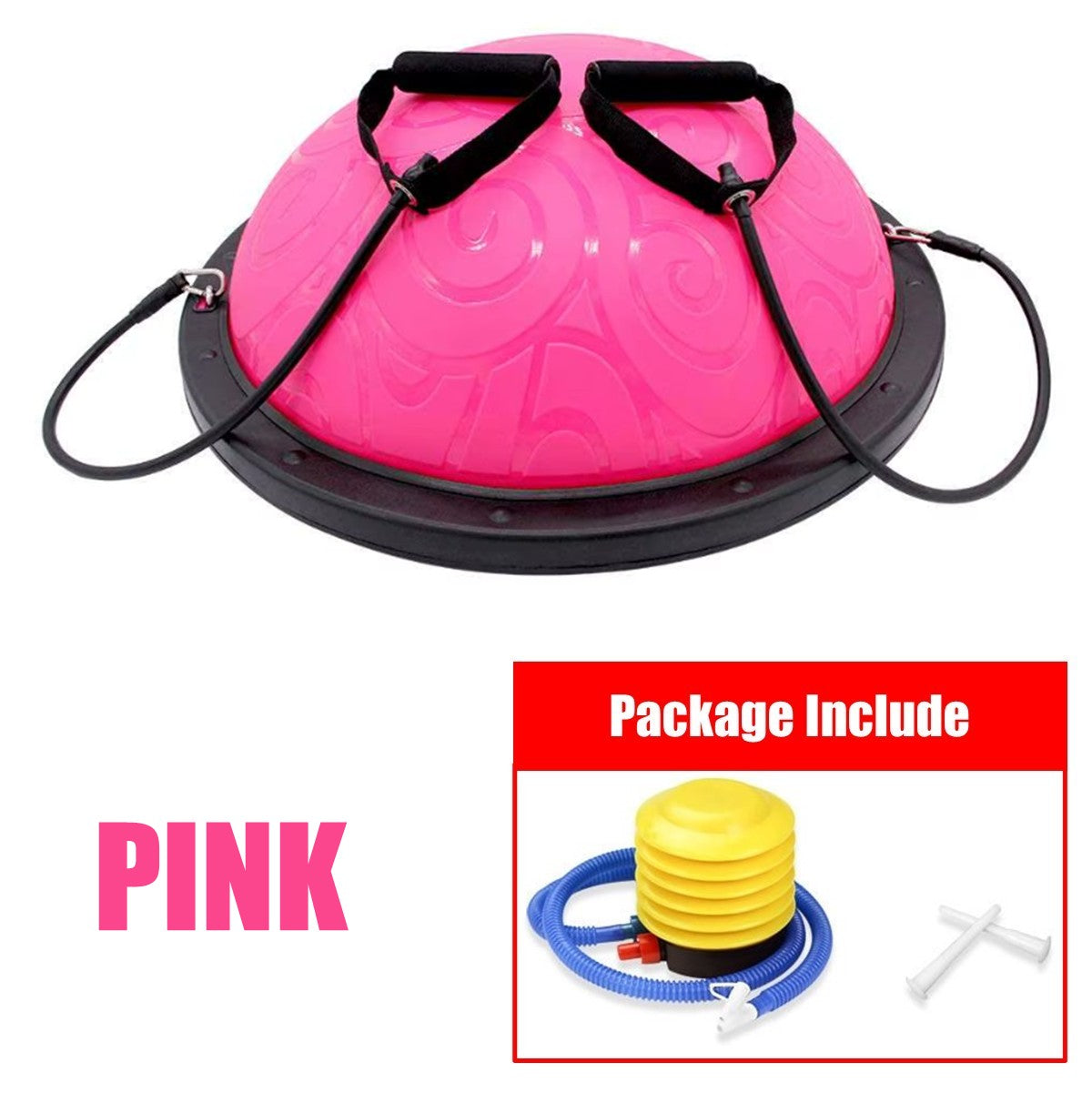 Non-Slip Bosu Ball For Home Balance Training / Fitness Exercise Ball With Resistance Bands
