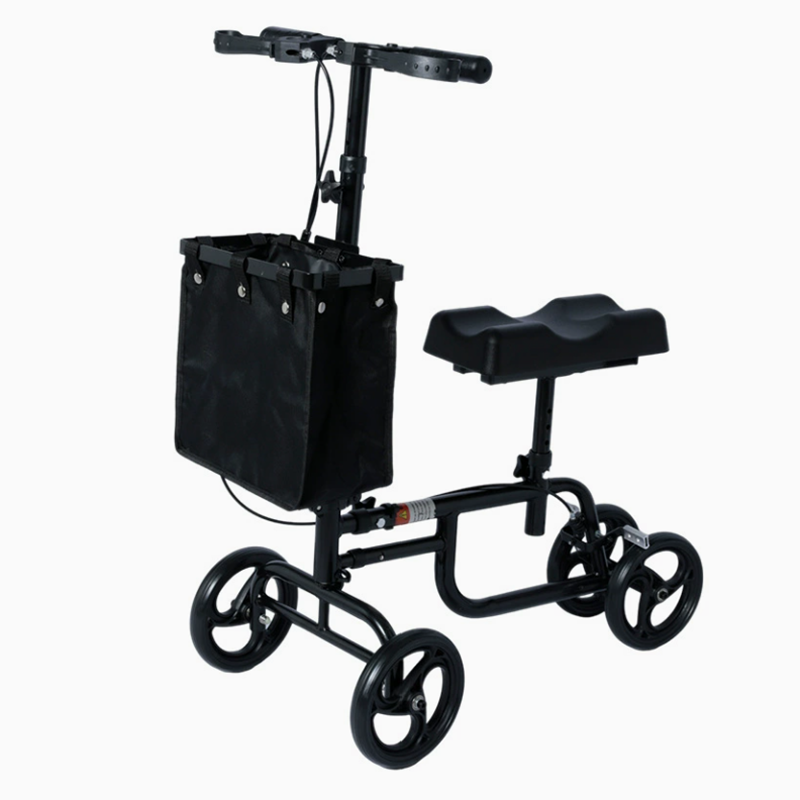 Foldable Knee Scooter with Dual Brakes & Storage Basket - Adjustable Height Knee Walker for Leg, Foot & Ankle