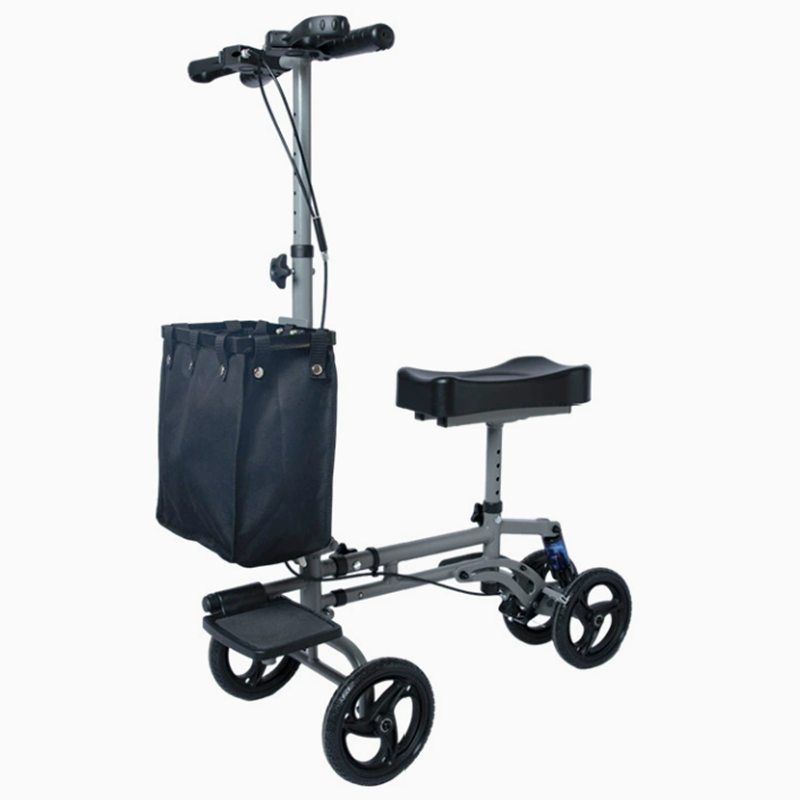 Foldable Knee Scooter with Dual Brakes & Storage Basket - Adjustable Height Knee Walker for Leg, Foot & Ankle