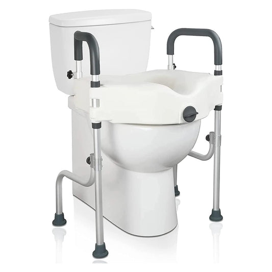Elevated Toilet Seat Adjustable Raised Toilet Seat With Arms Support For Elderly Pregnant Women