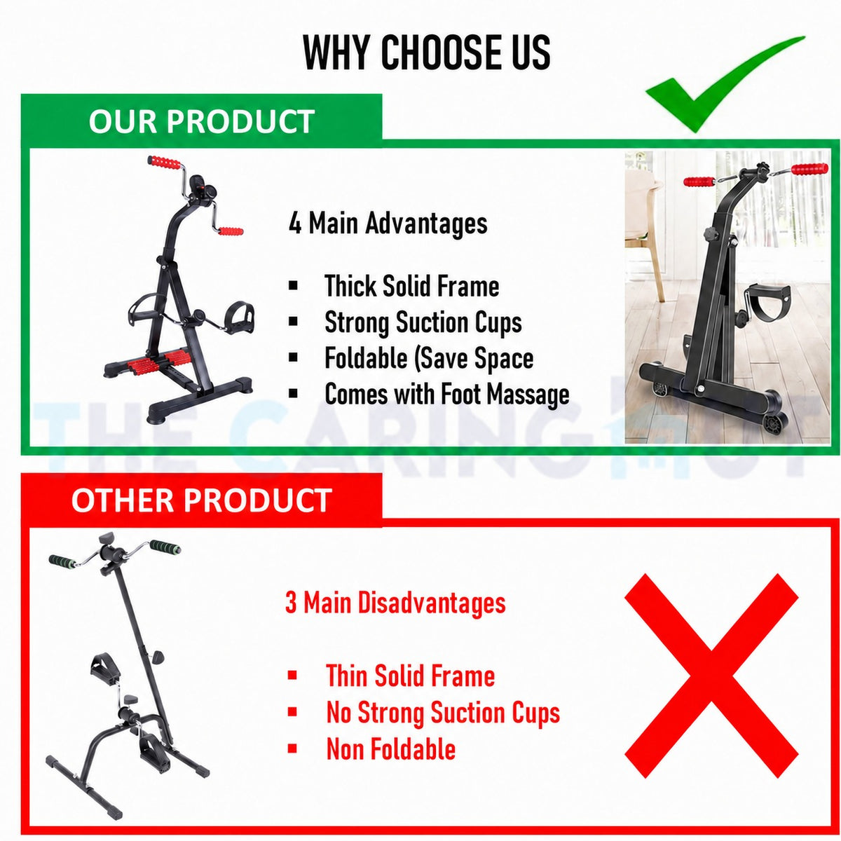 Hands and Legs Foldable Pedal Exerciser Bike Fitness Upper Lower Limb Rehabilitation Bicycle