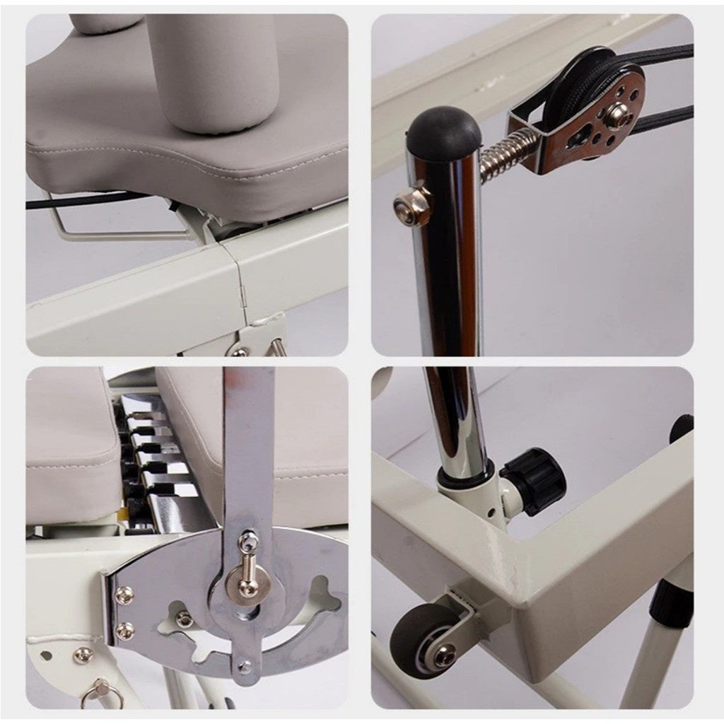 Foldable Pilates Reformer Machine Adjustable Resistance Fitness Equipment with Springs and Latex Tubes