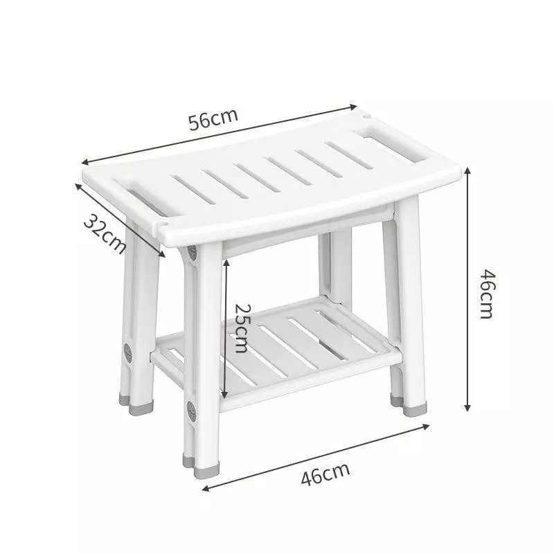 Anti-Slip Shower Chair with Backrest for Elderly, Pregnant & Disabled Users – Safe Bathroom Bath Stool