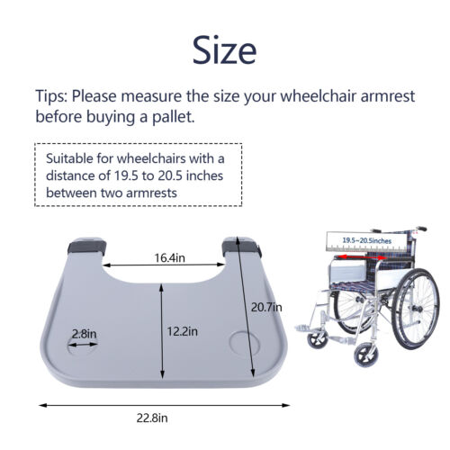 Detachable Dining Tray Table for Wheelchairs