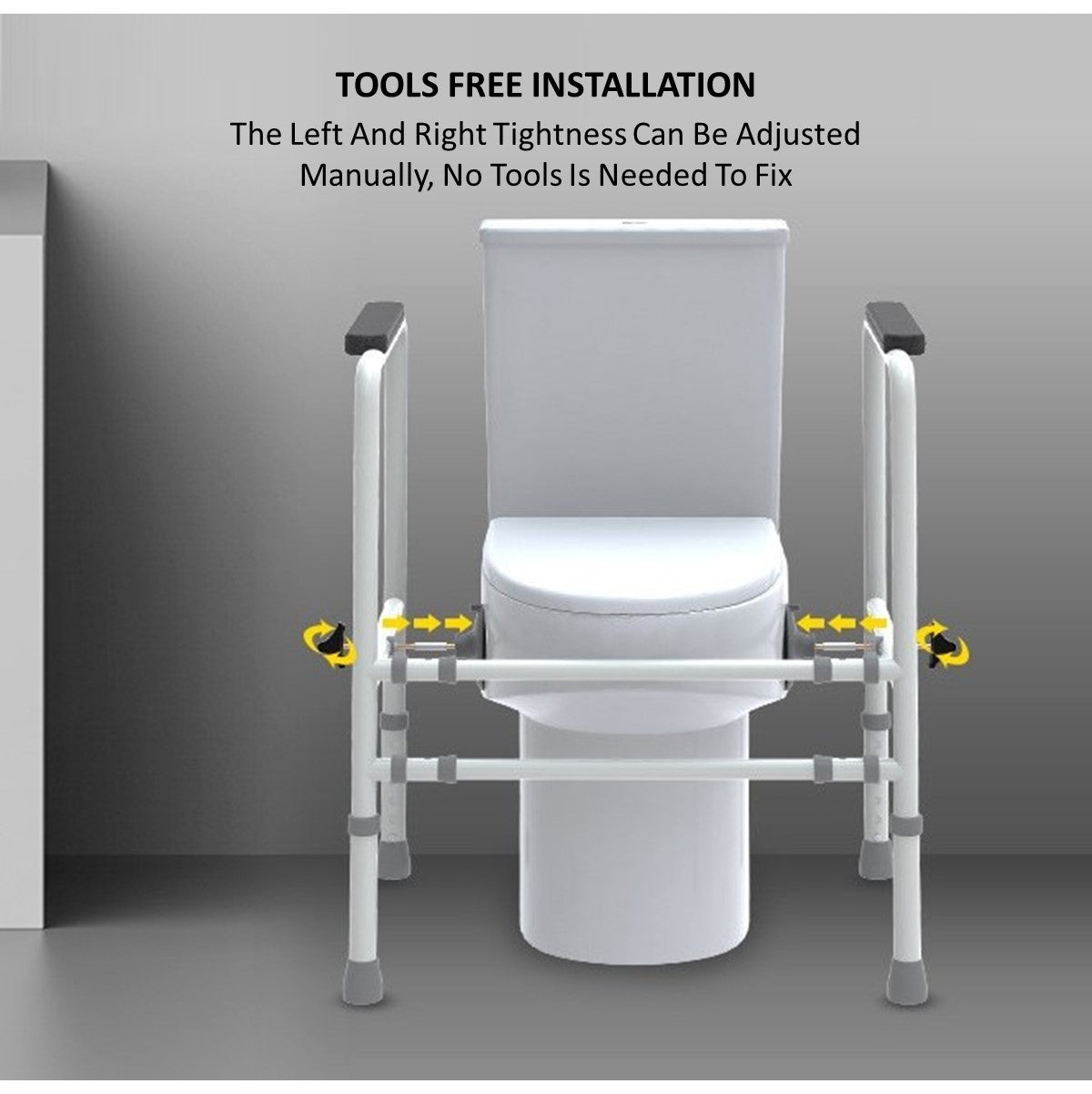 Adjustable Safety Rail Toilet Bowl Frame