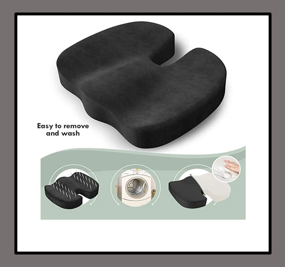 Memory Foam Back Lumbar Support Seat Cushion Pad