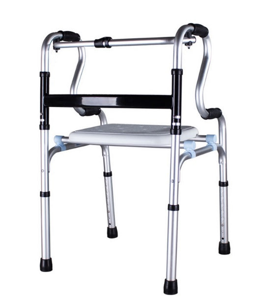 3 in 1 Adjustable Foldable Elderly Walking Frame Toilet Support with Shower Board and Wheels
